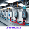 Innovative APFC project for electrical engineering students featuring 8051 microcontroller, relays, capacitor bank, and display unit.