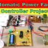 Electrical project on Automatic Power Factor Correction using 8051 microcontroller, 4 relay system, capacitor bank, and load selector.