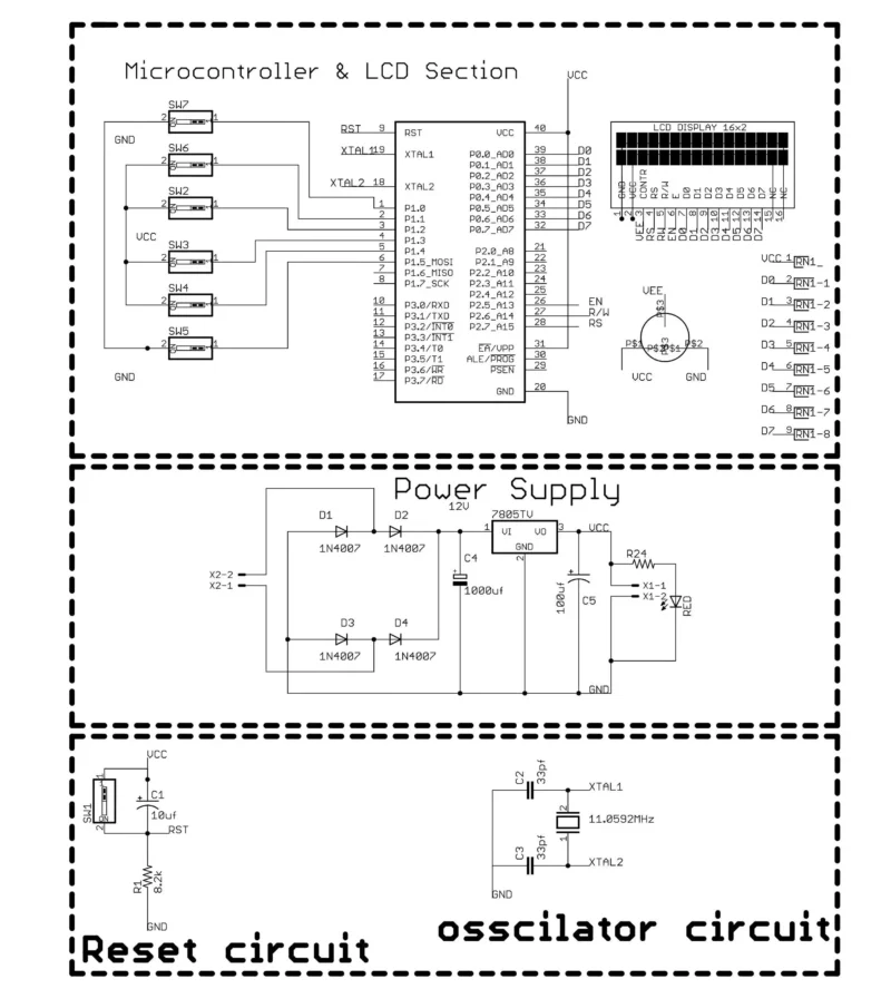 LCD-equipped Electronic Voting Machine built with 8051 Microcontroller showcasing digital ballot verification system